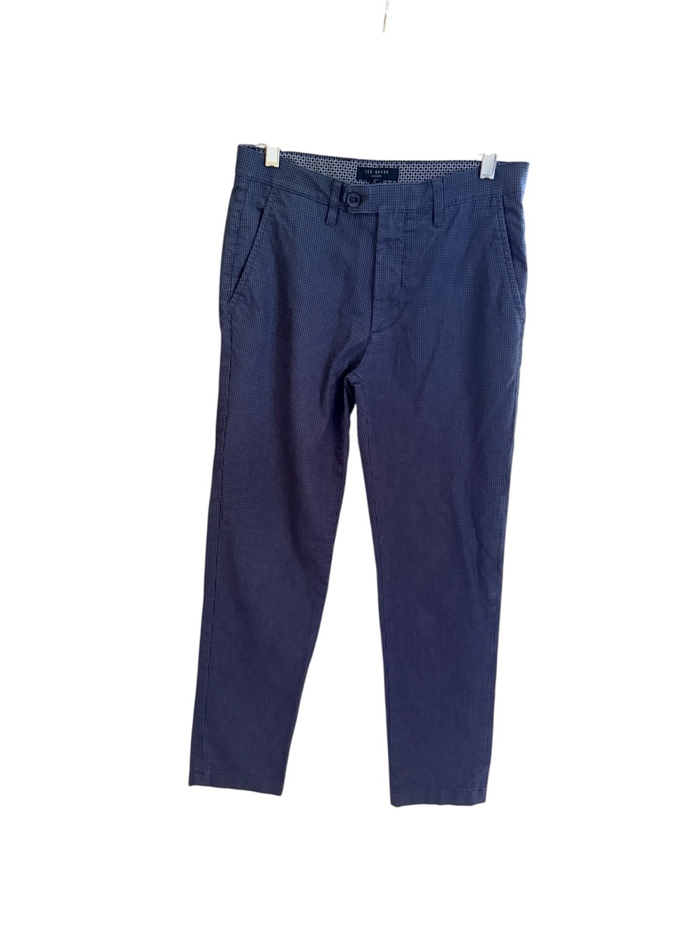 Ted Baker Navy Micro-Houndstooth Men's Pants
